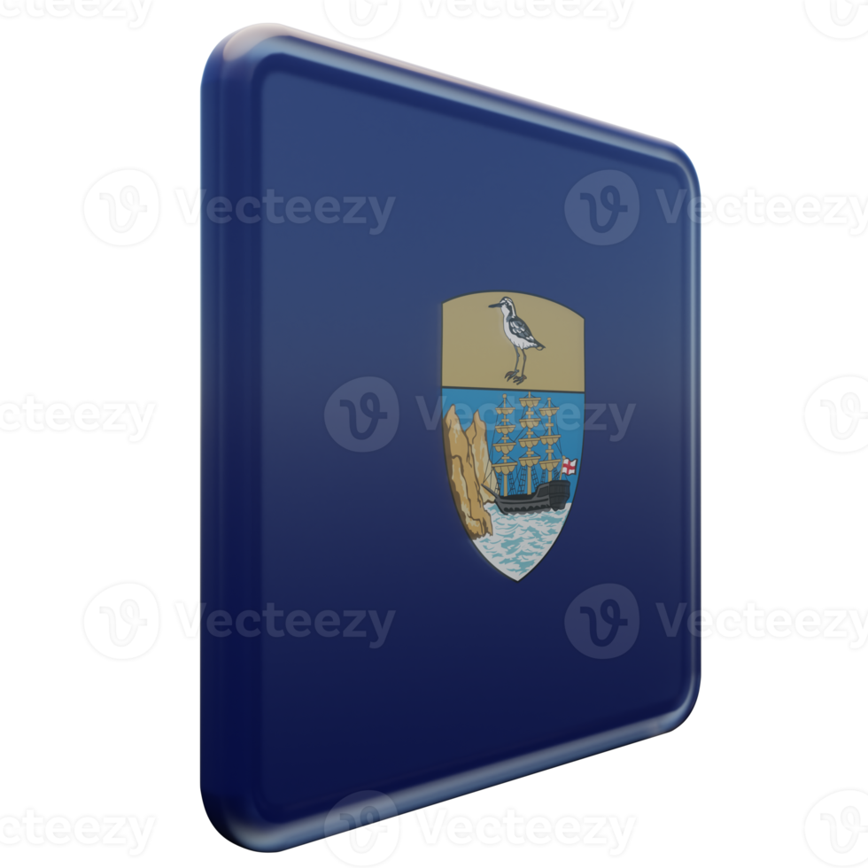 Saint Helena Left View 3d textured glossy square flag png