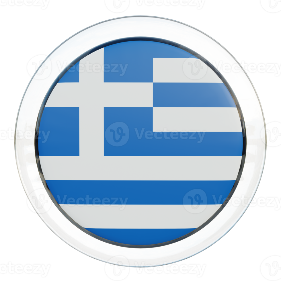 Greece 3d textured glossy circle flag png