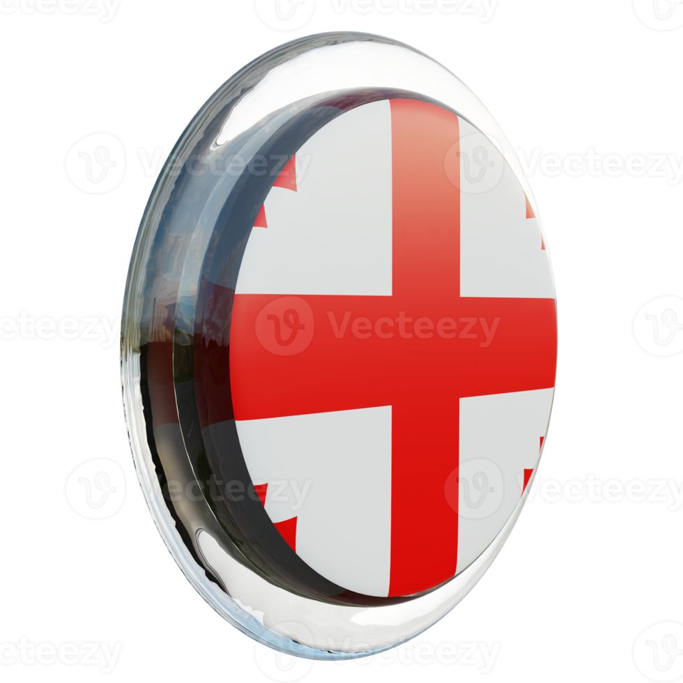 Georgia Left View 3d textured glossy circle flag png
