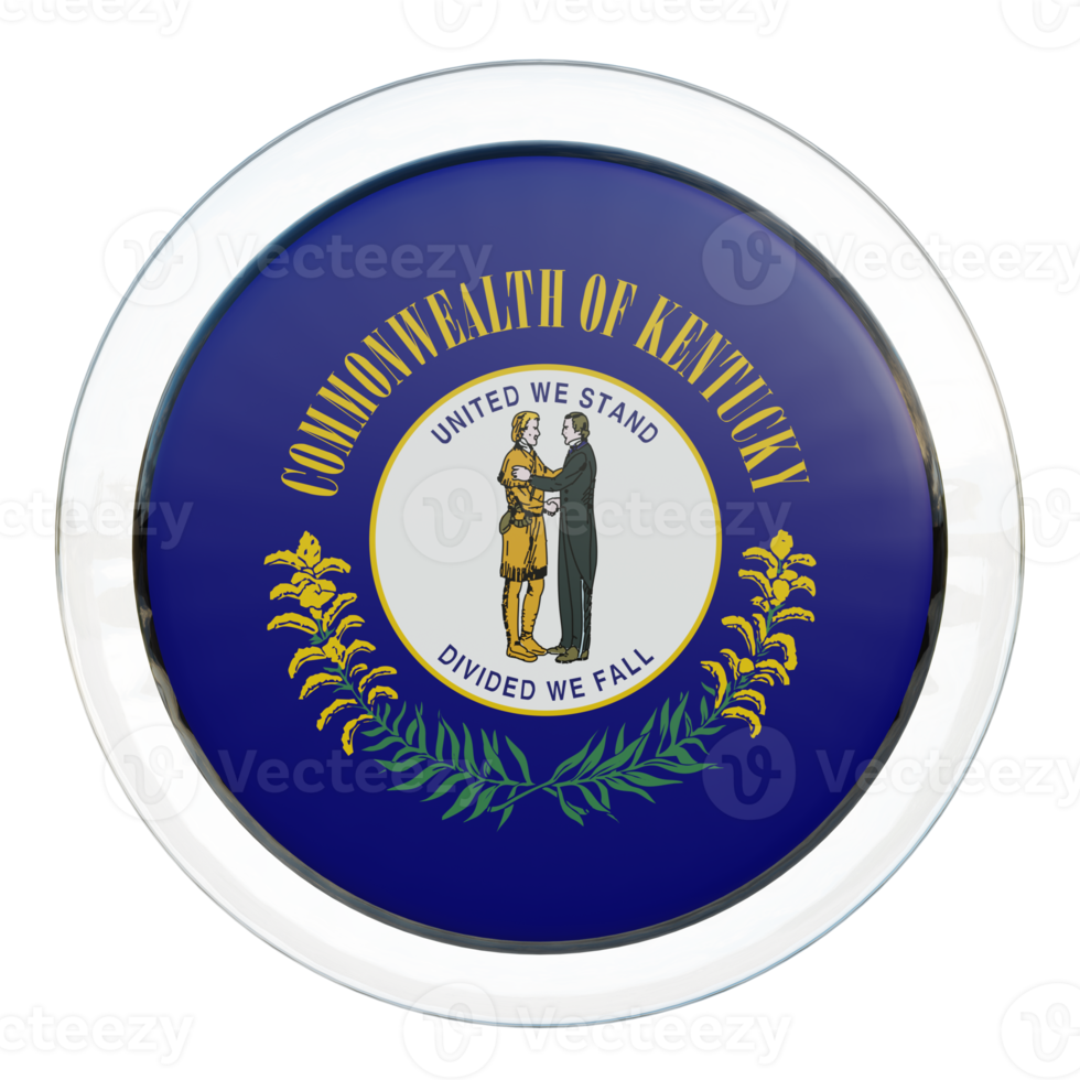 Kentucky 3d textured glossy circle flag png