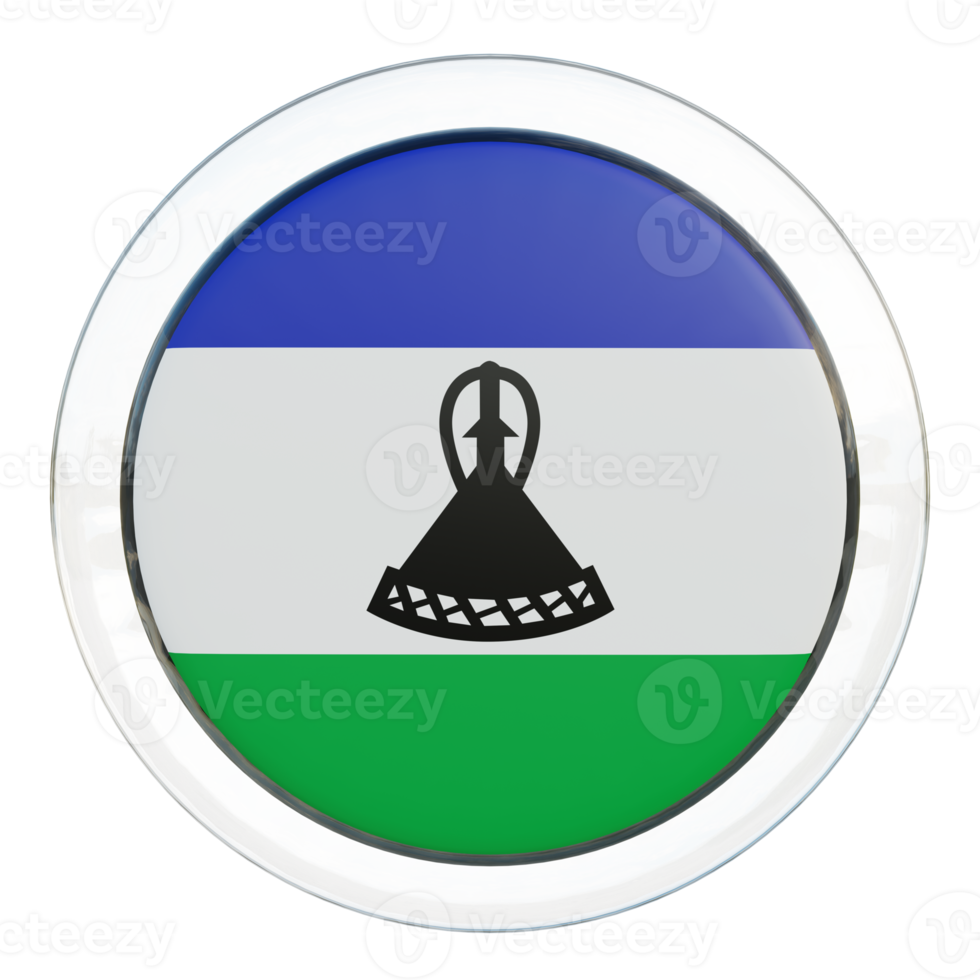 Lesotho 3d textured glossy circle flag png