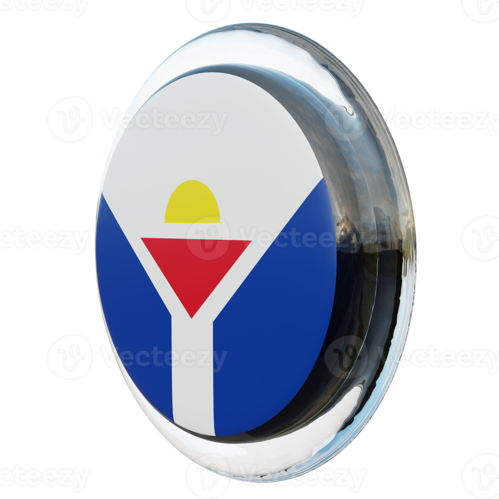Saint Martin Right View 3d textured glossy circle flag png
