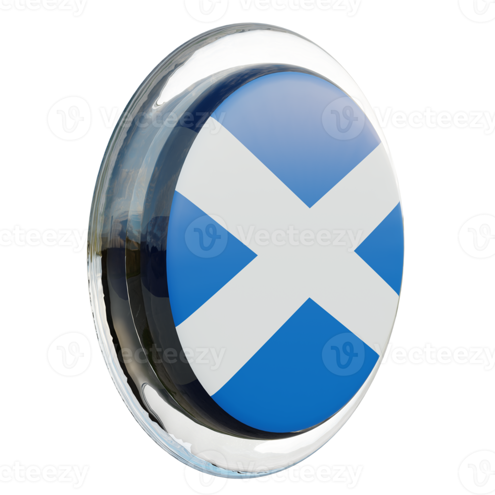 Scotland Left View 3d textured glossy circle flag png