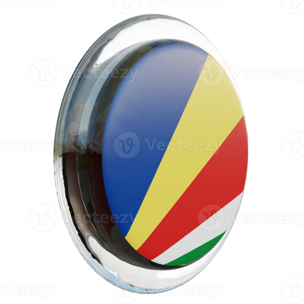 seychelles vue gauche drapeau de cercle brillant texturé 3d png