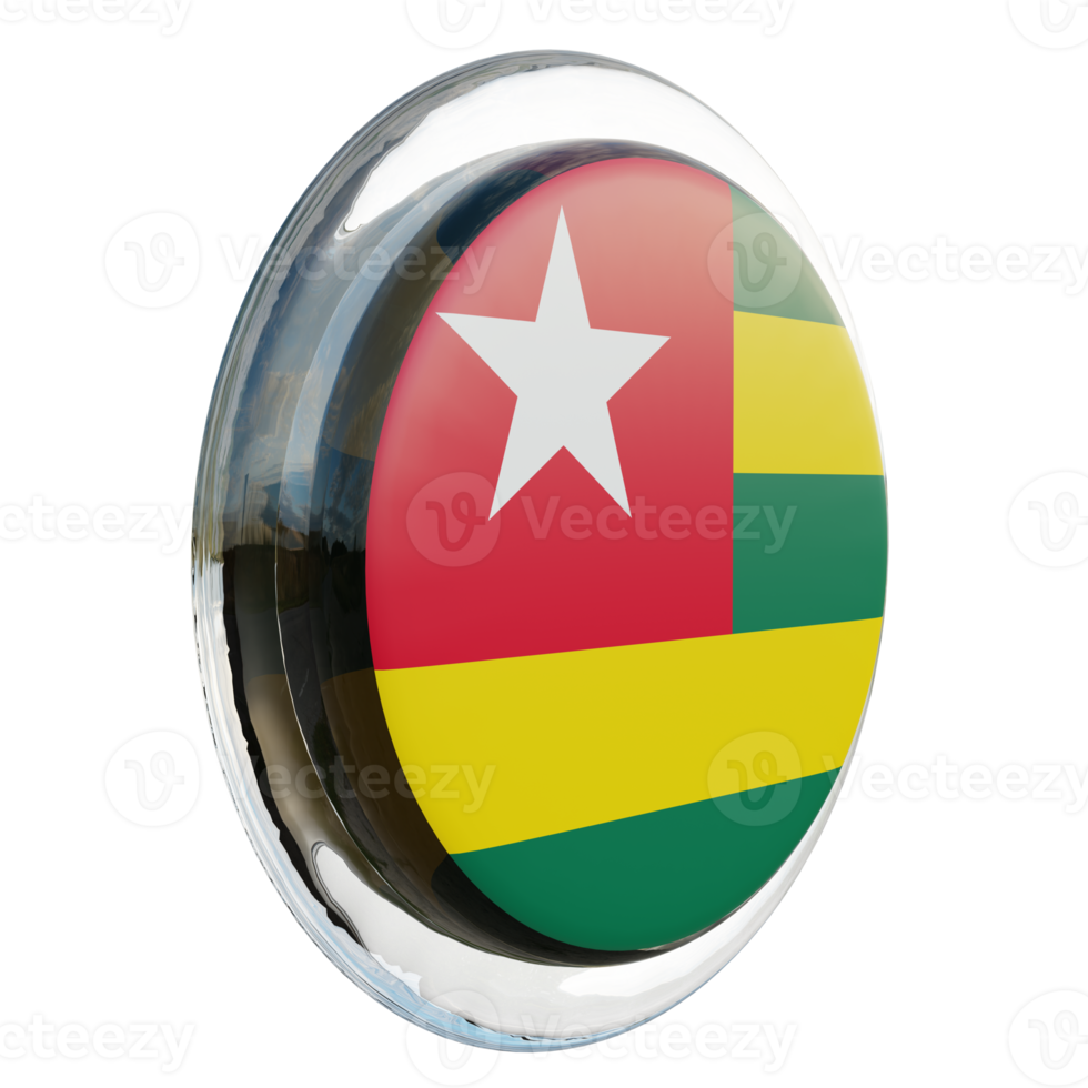 Togo Left View 3d textured glossy circle flag png