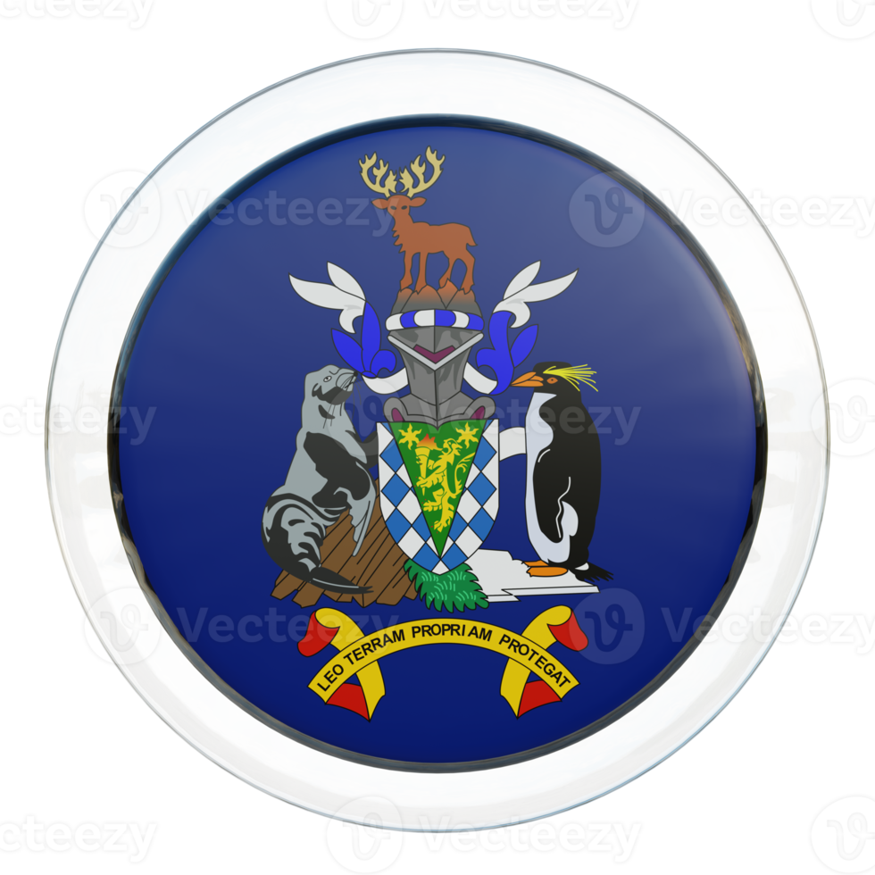 South Georgia and the South Sandwich Islands 3d textured glossy circle flag png