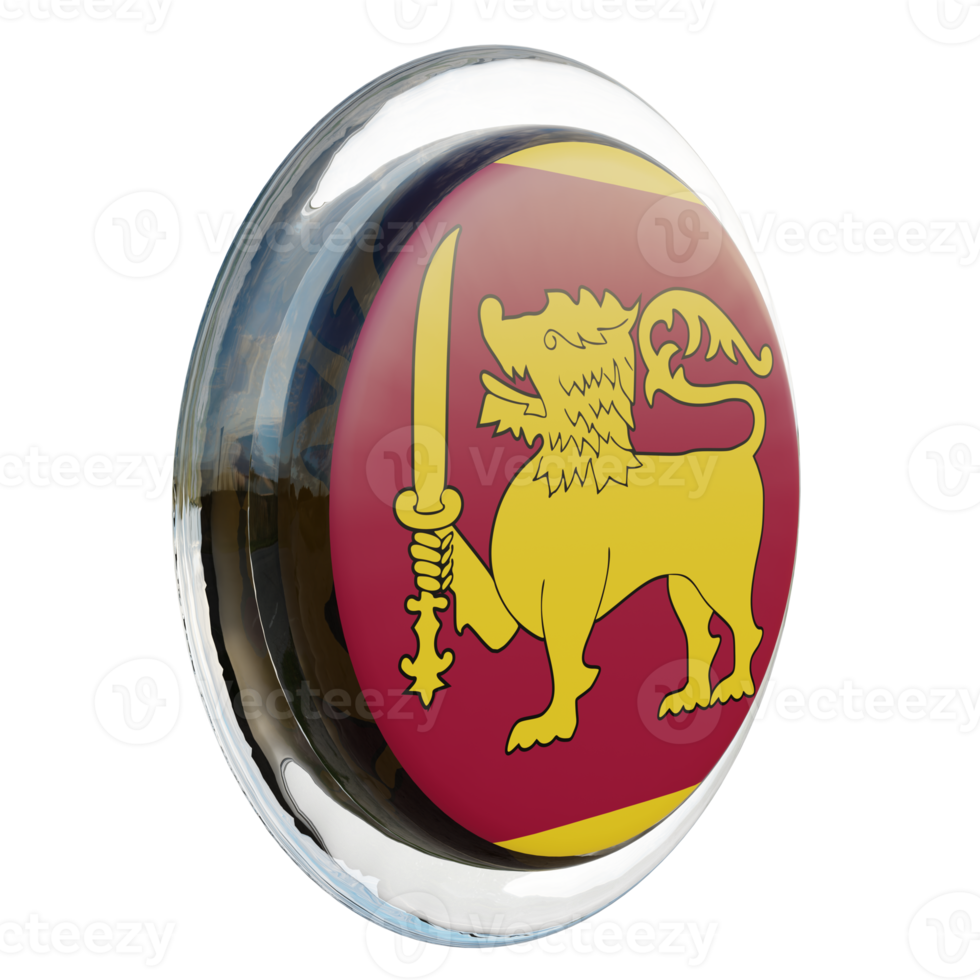 Sri Lanka Left View 3d textured glossy circle flag png