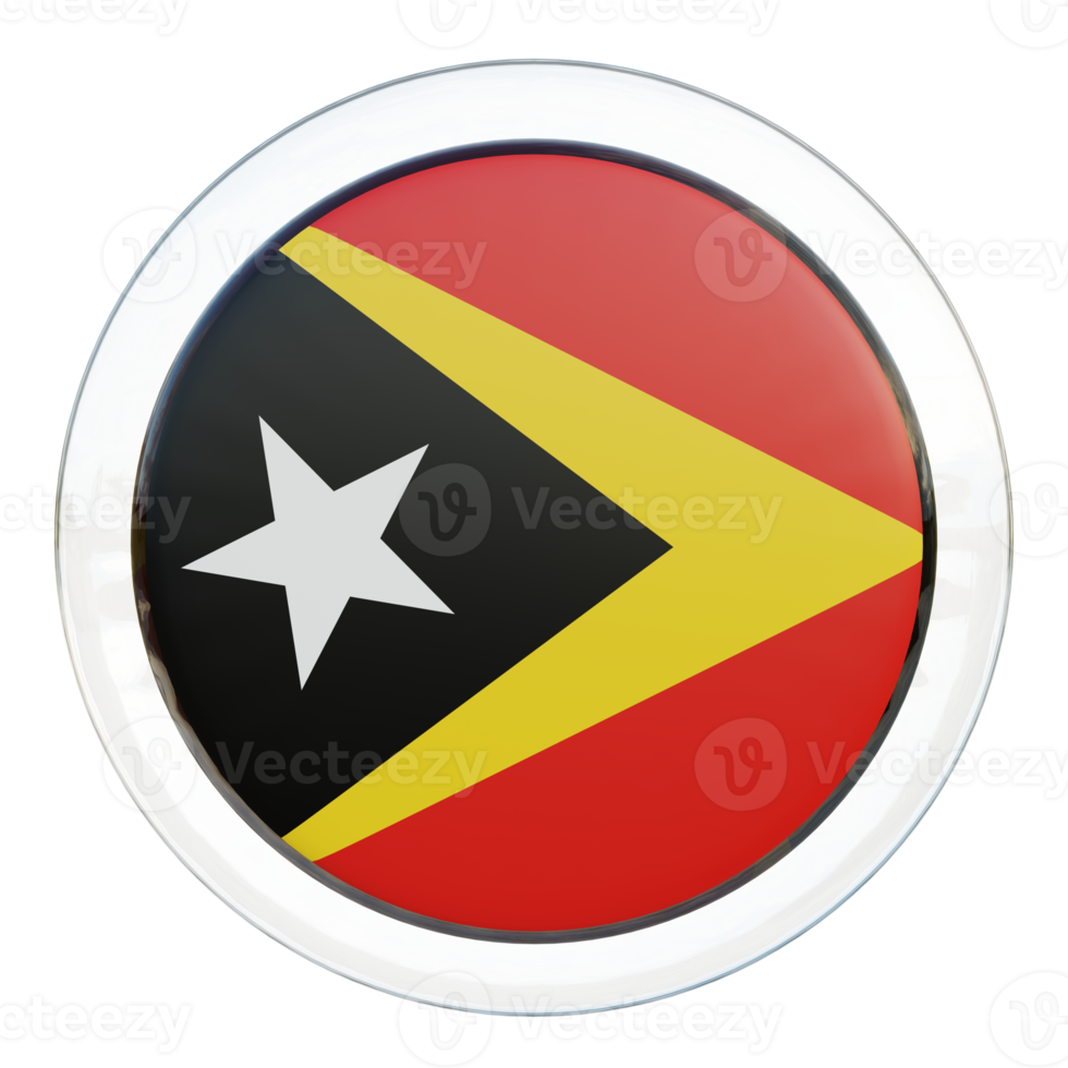 East Timor 3d textured glossy circle flag png