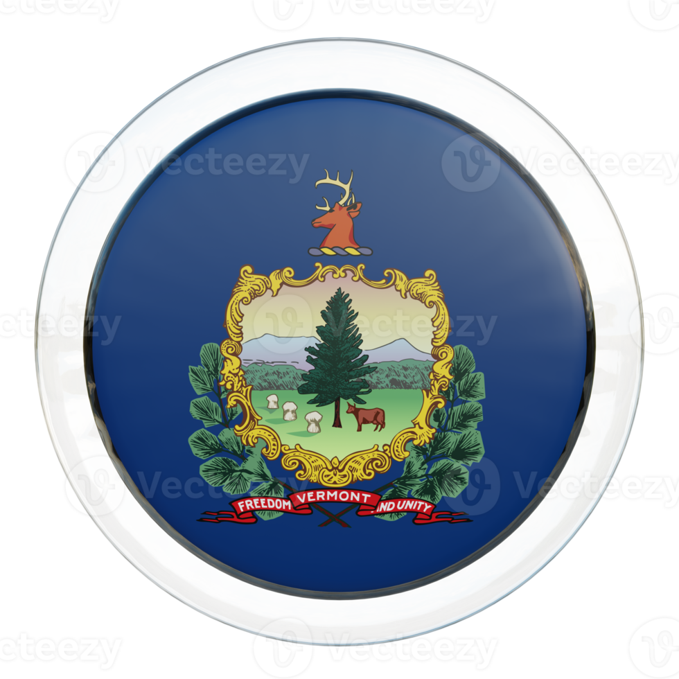 Vermont 3d textured glossy circle flag png