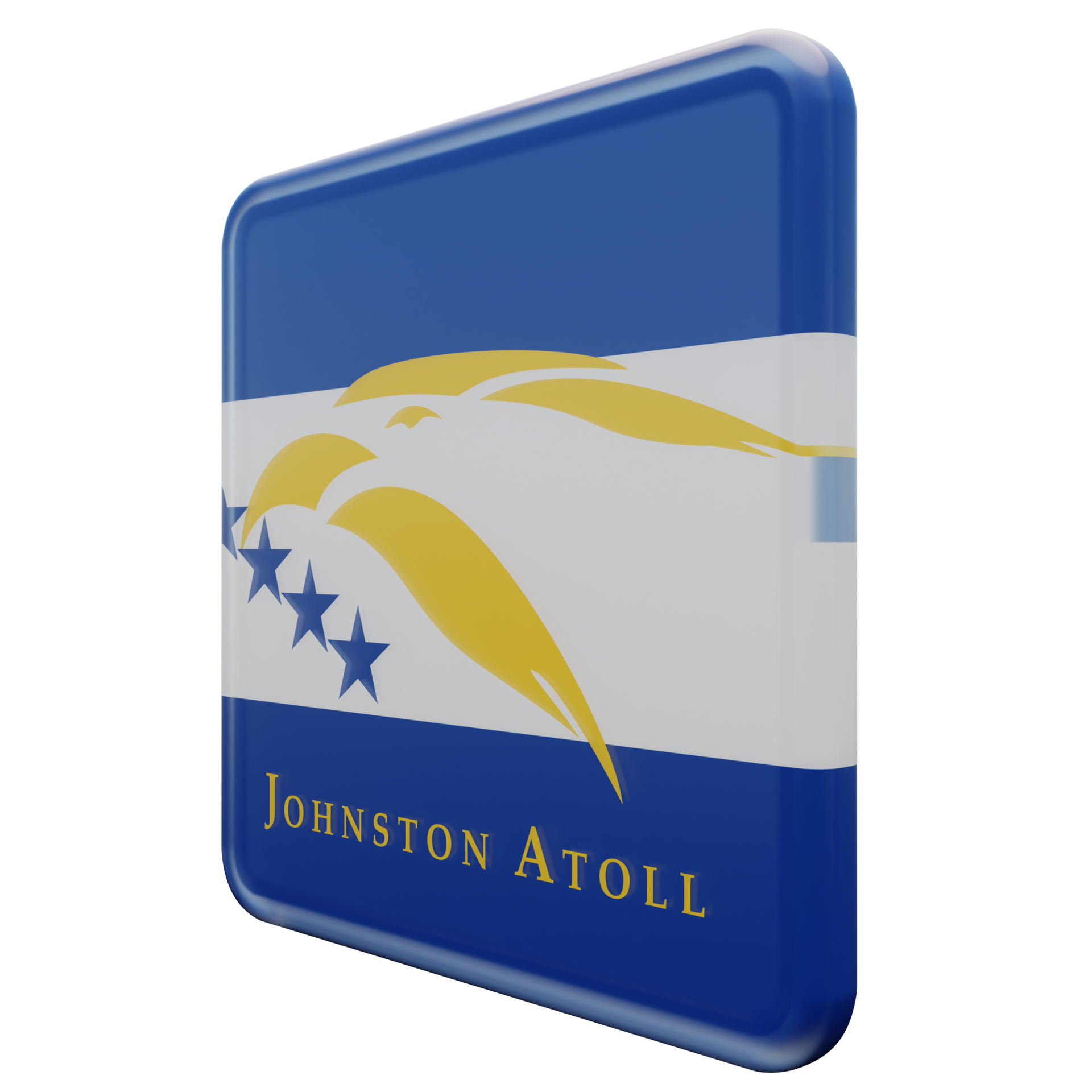 Johnston Atoll Right View 3d textured glossy square flag 10869558 PNG