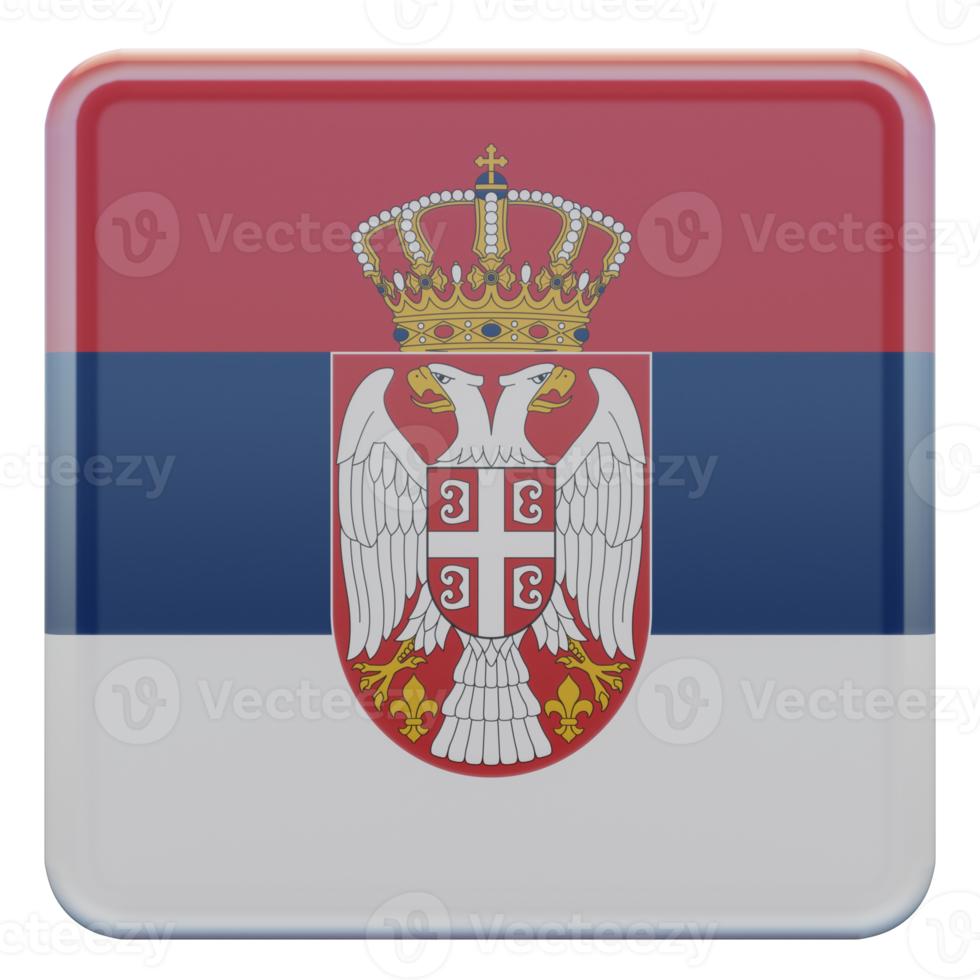 Serbia 3d textured glossy square flag png