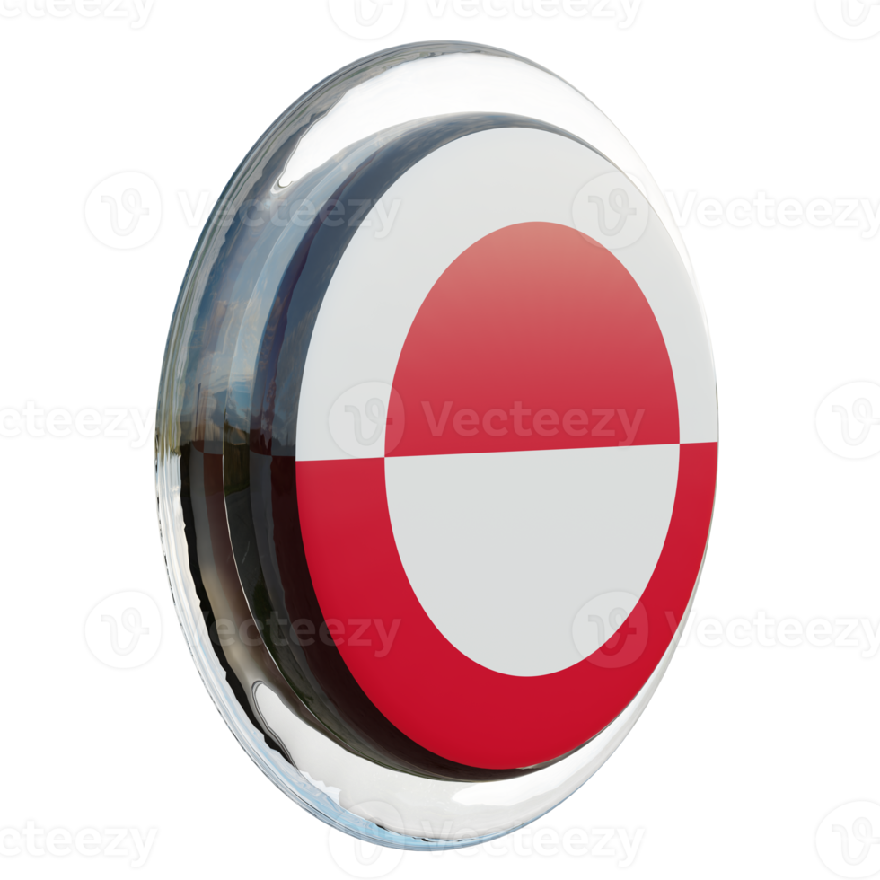 Greenland Left View 3d textured glossy circle flag png