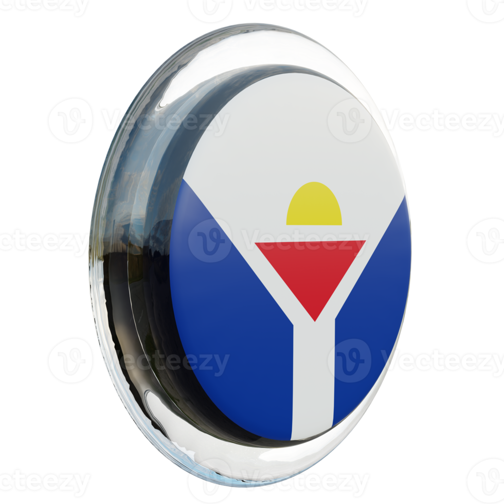 Saint Martin Left View 3d textured glossy circle flag png