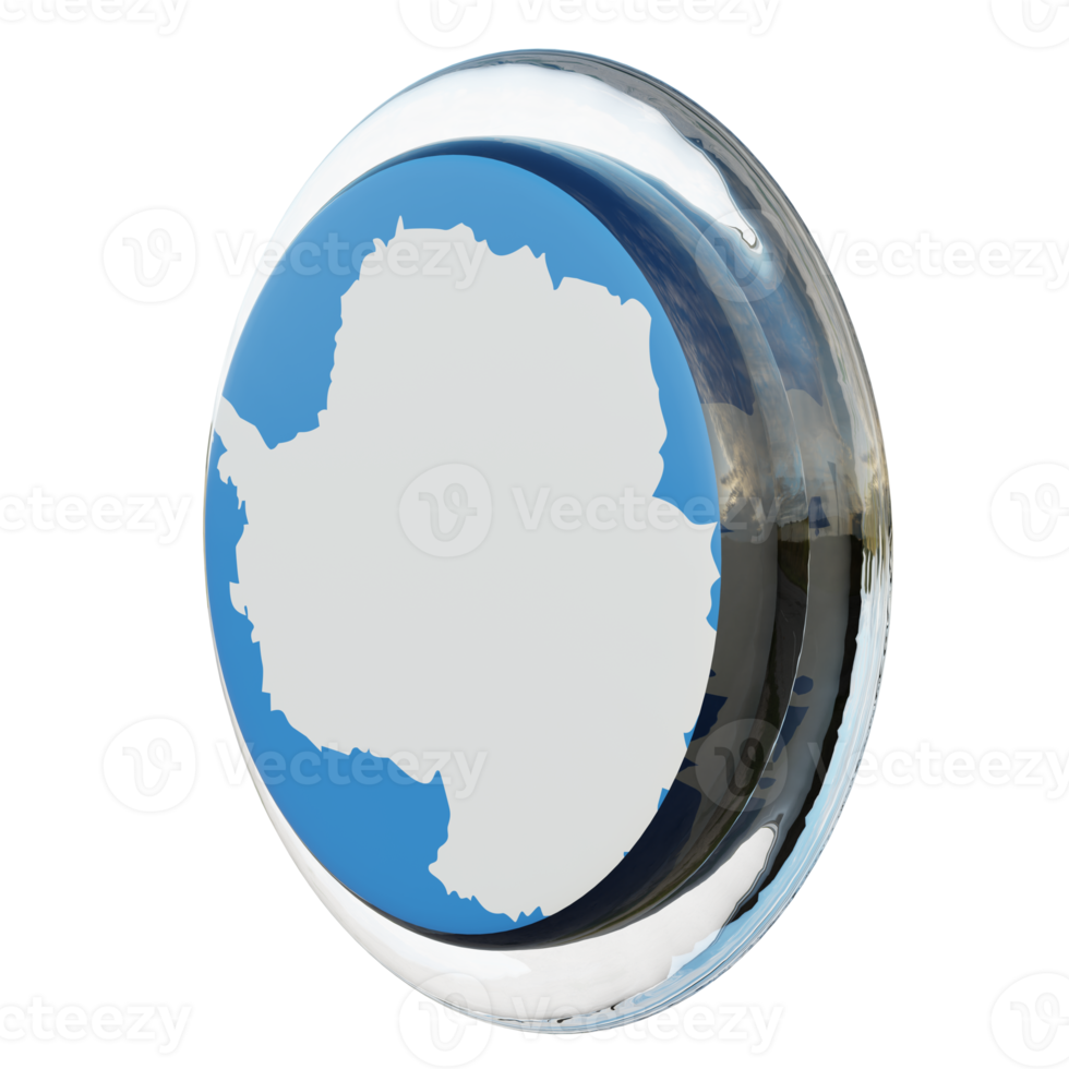 Antarctica Right View 3d textured glossy circle flag png