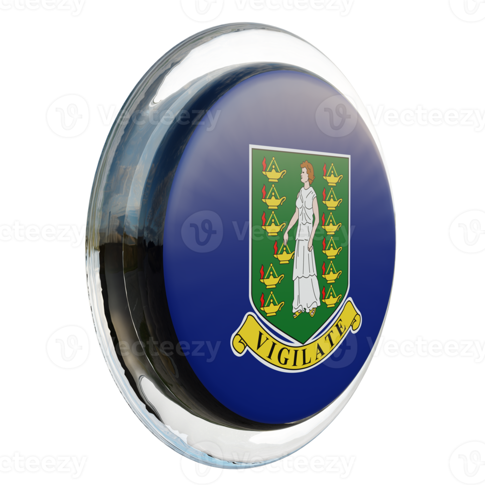 British Virgin Islands Left View 3d textured glossy circle flag png