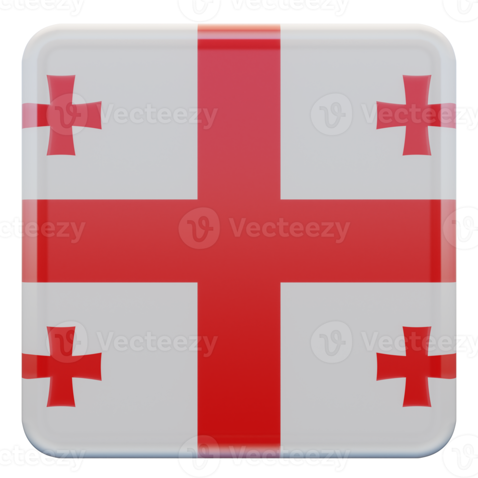 Georgia 3d textured glossy square flag png