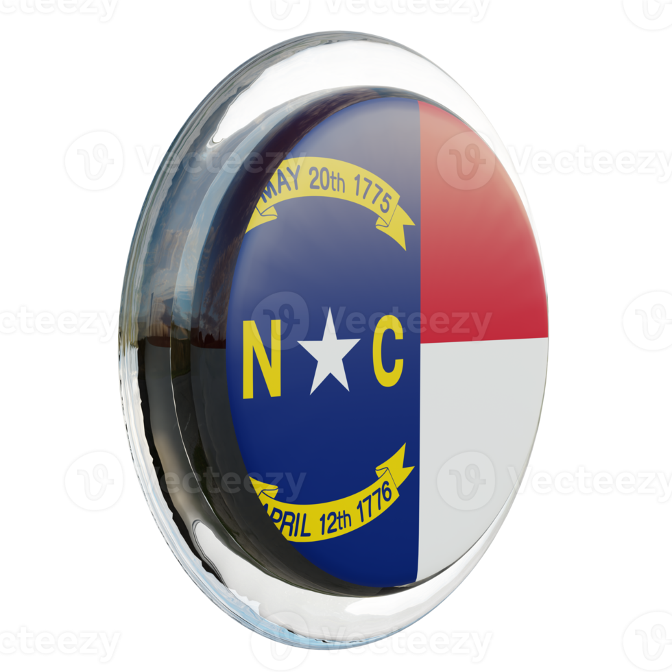 noorden carolina links visie 3d getextureerde glanzend cirkel vlag png