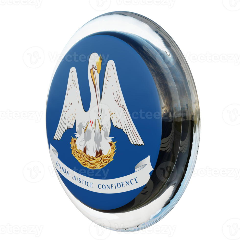 Louisiana Right View 3d textured glossy circle flag png