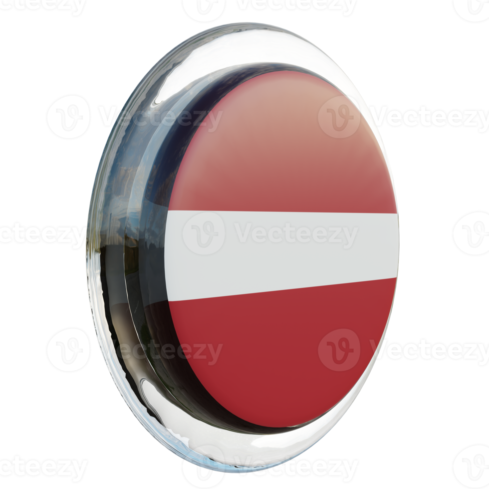 letonia izquierda vista 3d textura brillante círculo bandera png