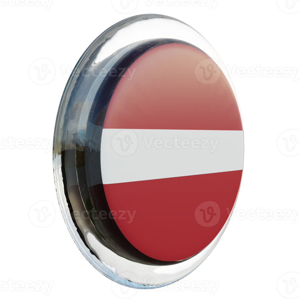 Latvia Left View 3d textured glossy circle flag png