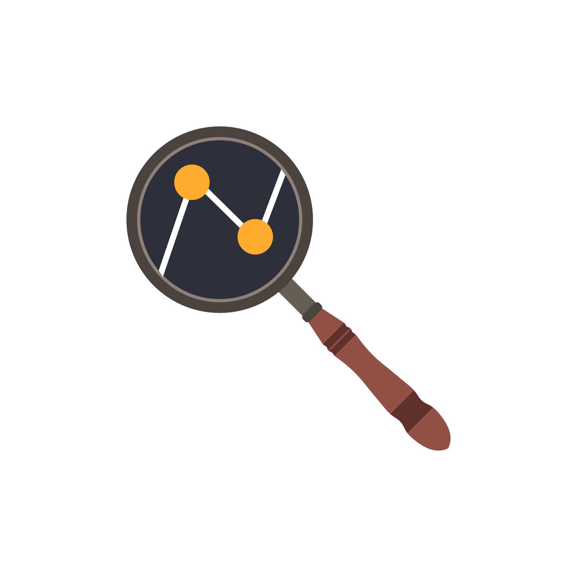Magnifying glass vector icon symbol search tool illustration. Research