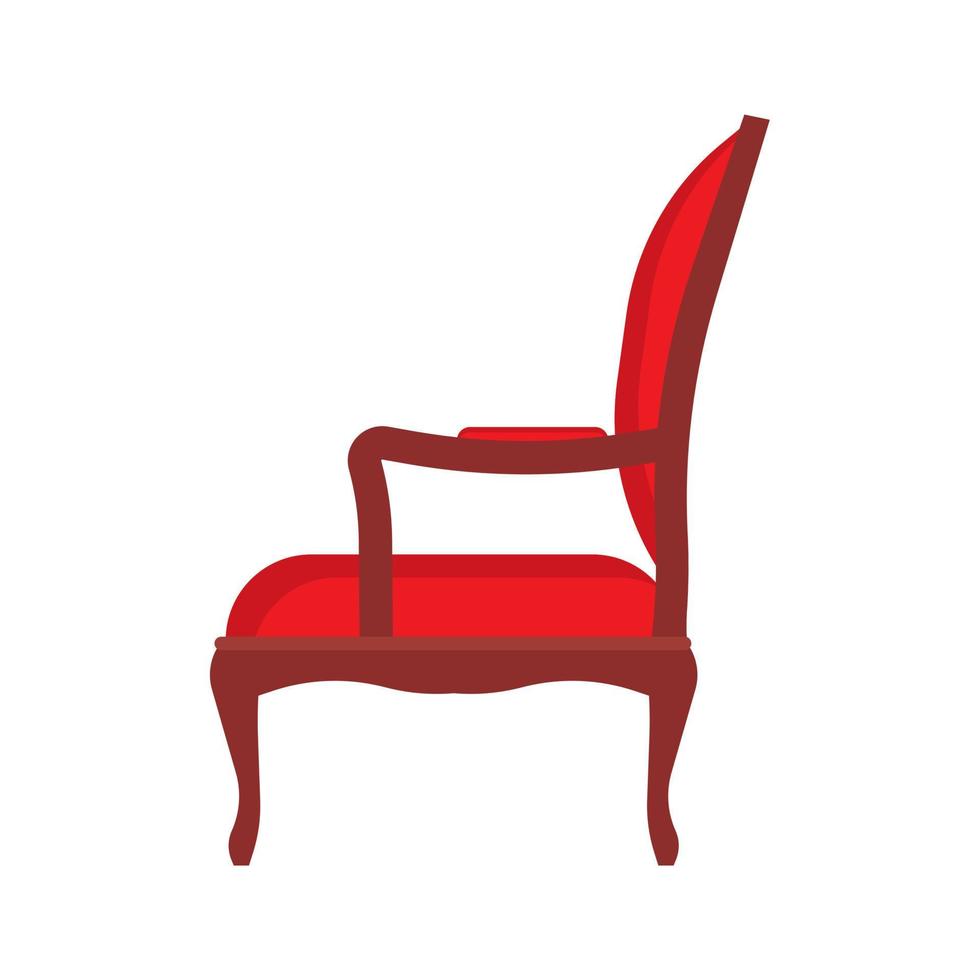 Armchair side view vector illustration interior furniture. Isolated rliving room cartoon icon. Flat indoor simple sit