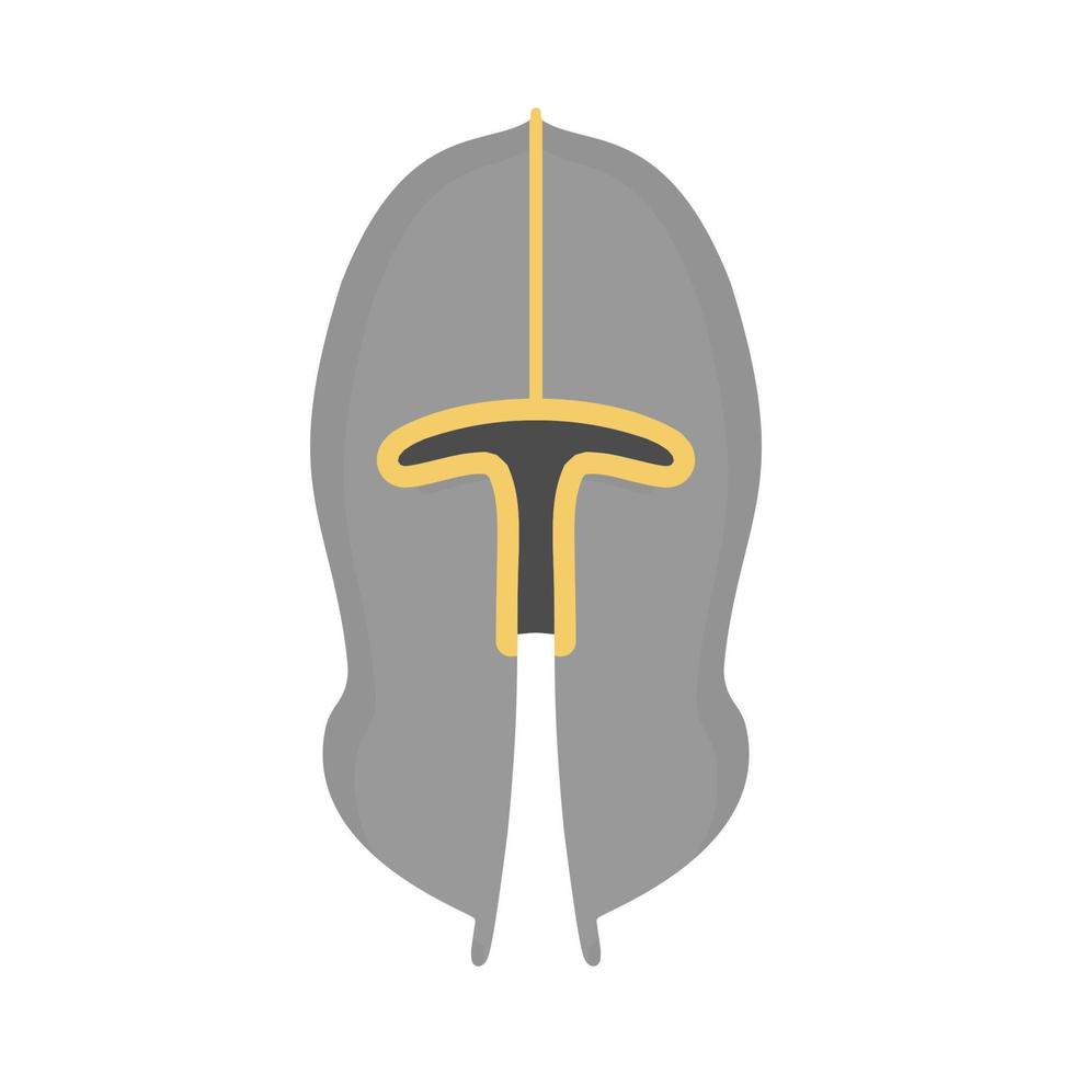 casco militar guerrero armadura símbolo negro signo equipo. historia acero metal cara máscara municiones vector icono