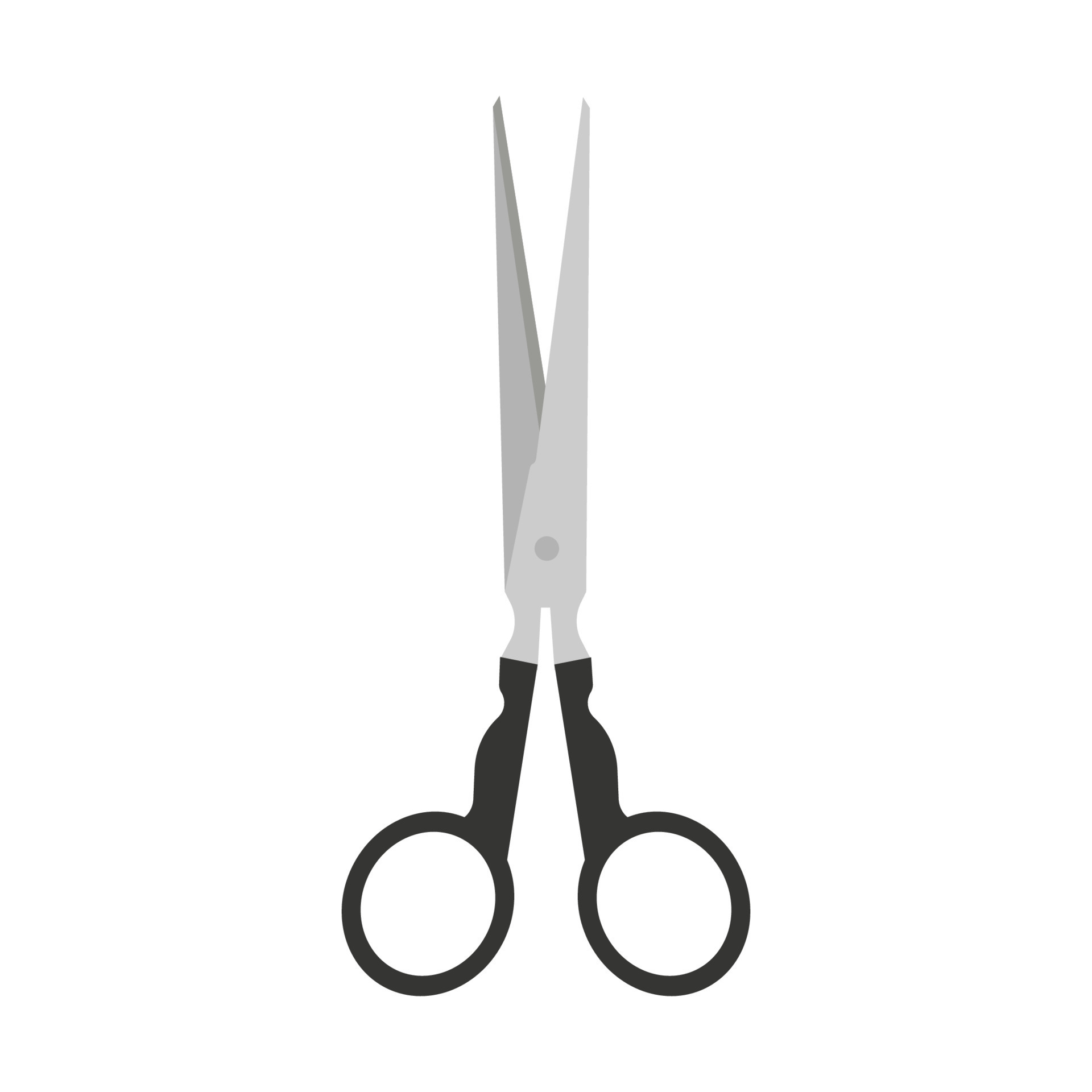 Scissors vector cut tool icon illustration isolated white design. Black