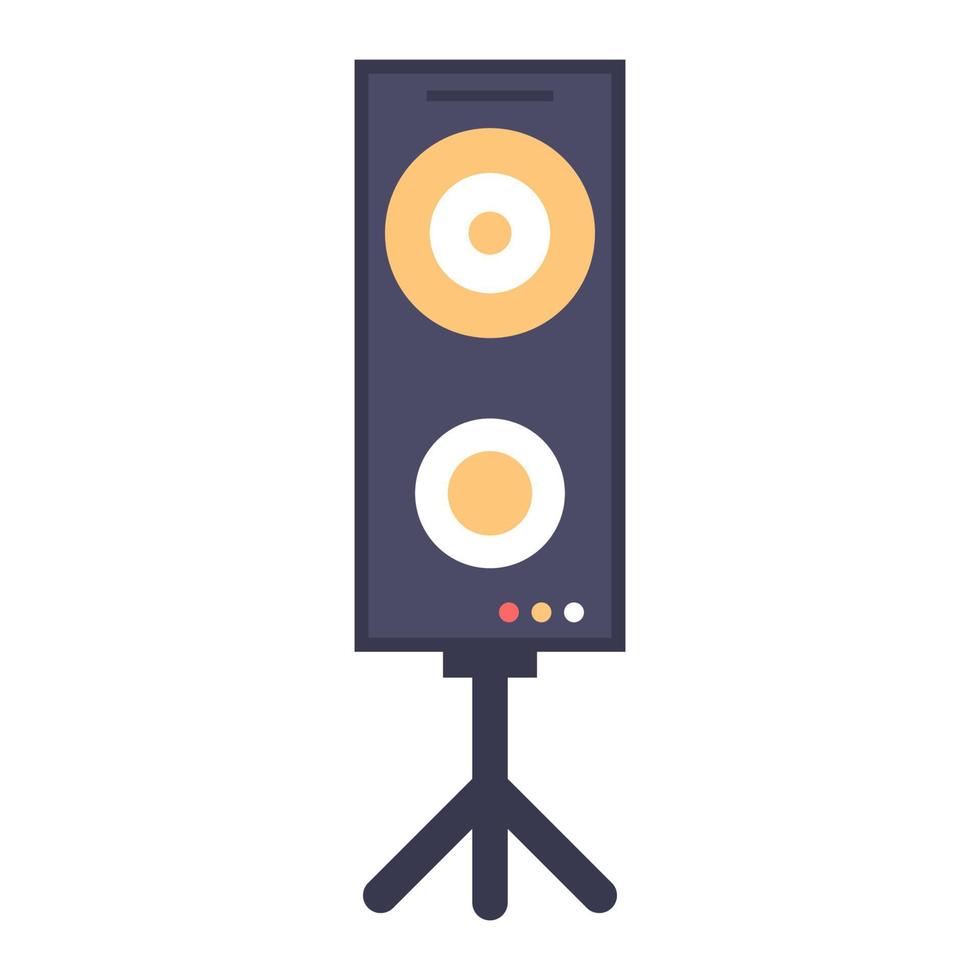 ilustración de vector de columna de música. sonido voz y arte audio bajo entretenimiento. altavoz de símbolo musical e icono de equipo de discoteca de altavoz estéreo. volumen electrónico de potencia aislado blanco y sistema