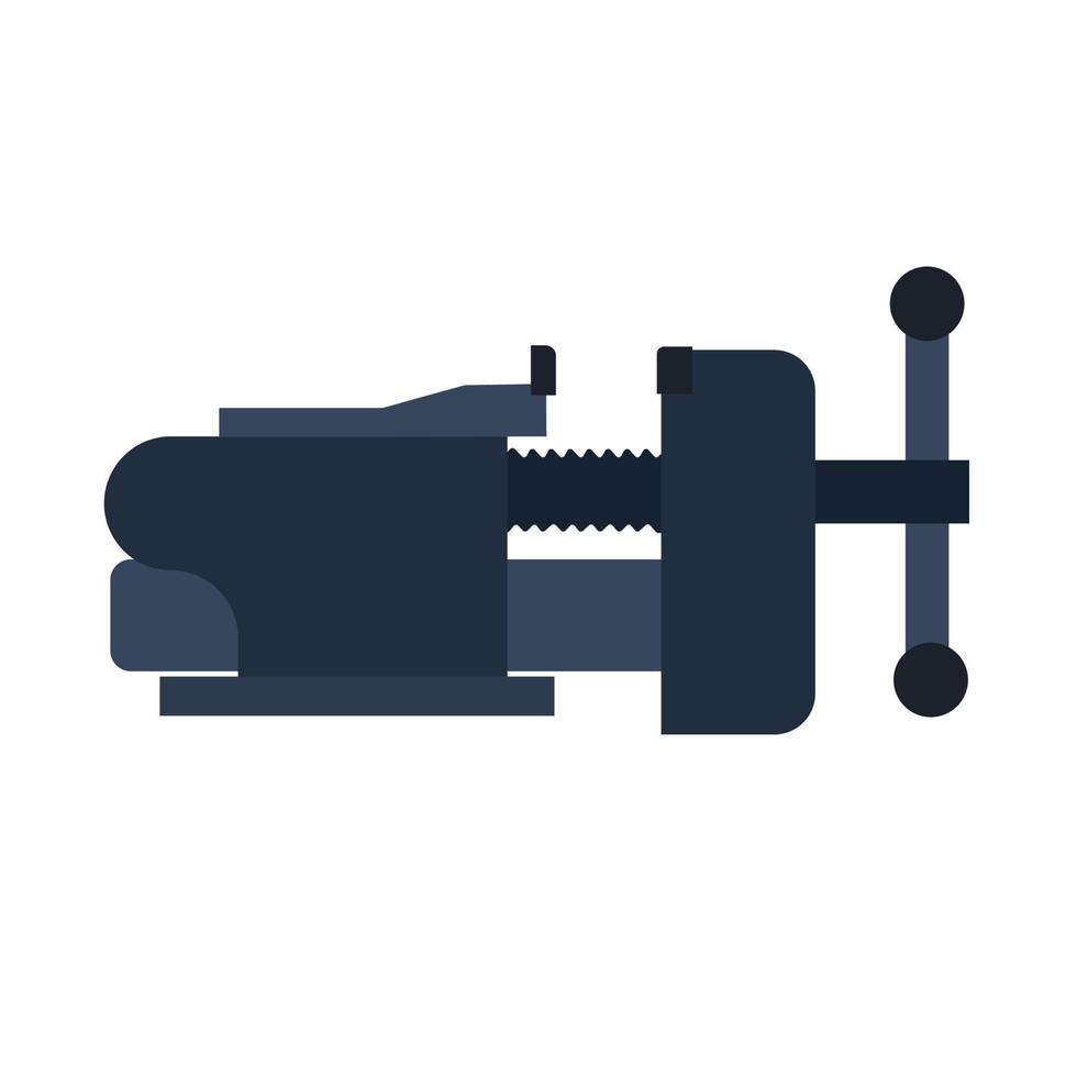 Vise clamp vector icon illustration symbol. Metal tool equipment industry. Iron rivet fix carpentry adjustable pressure design