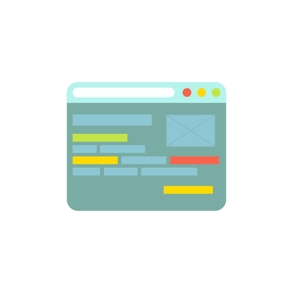 Web page icon design vector illustration website business. Concept web page computer technology internet layout interface abstract symbol. Navigation sign network communication application browser