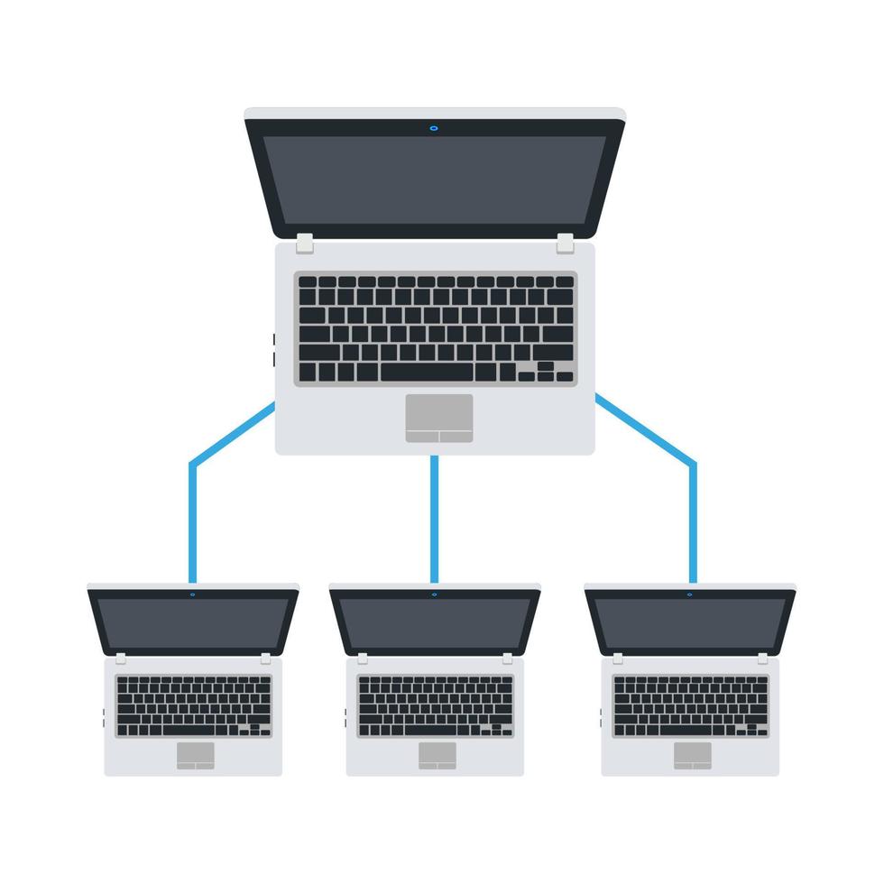 comunicación de icono de negocio de vector de tecnología de conexión de red. concepto de diseño de conexión de red abstracta línea global de datos de Internet. elemento de estructura de red del ciberespacio con computadora.