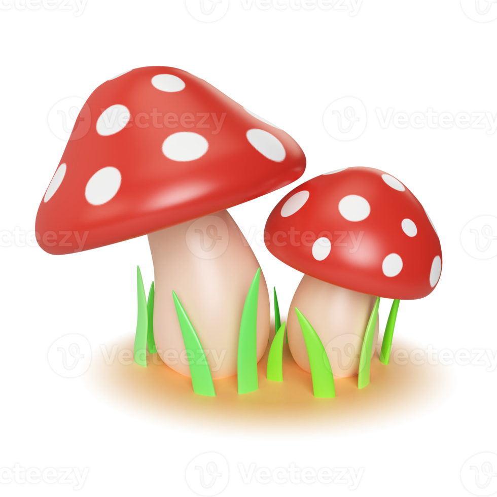 icône illustration 3d champignon png