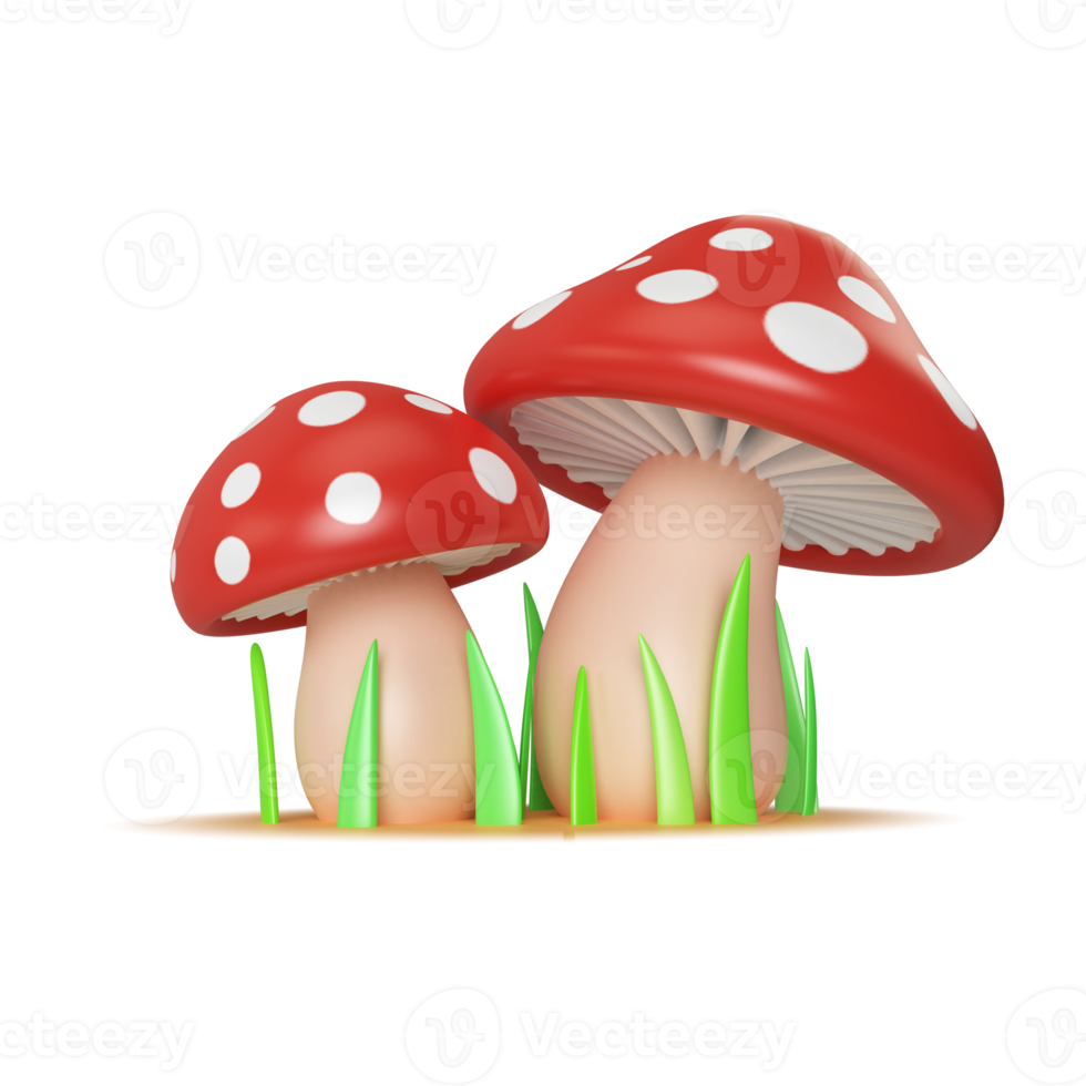 Pilz 3D-Illustrationssymbol png