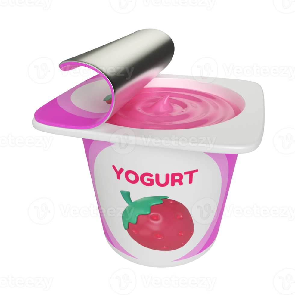 icono de ilustración 3d de yogur png