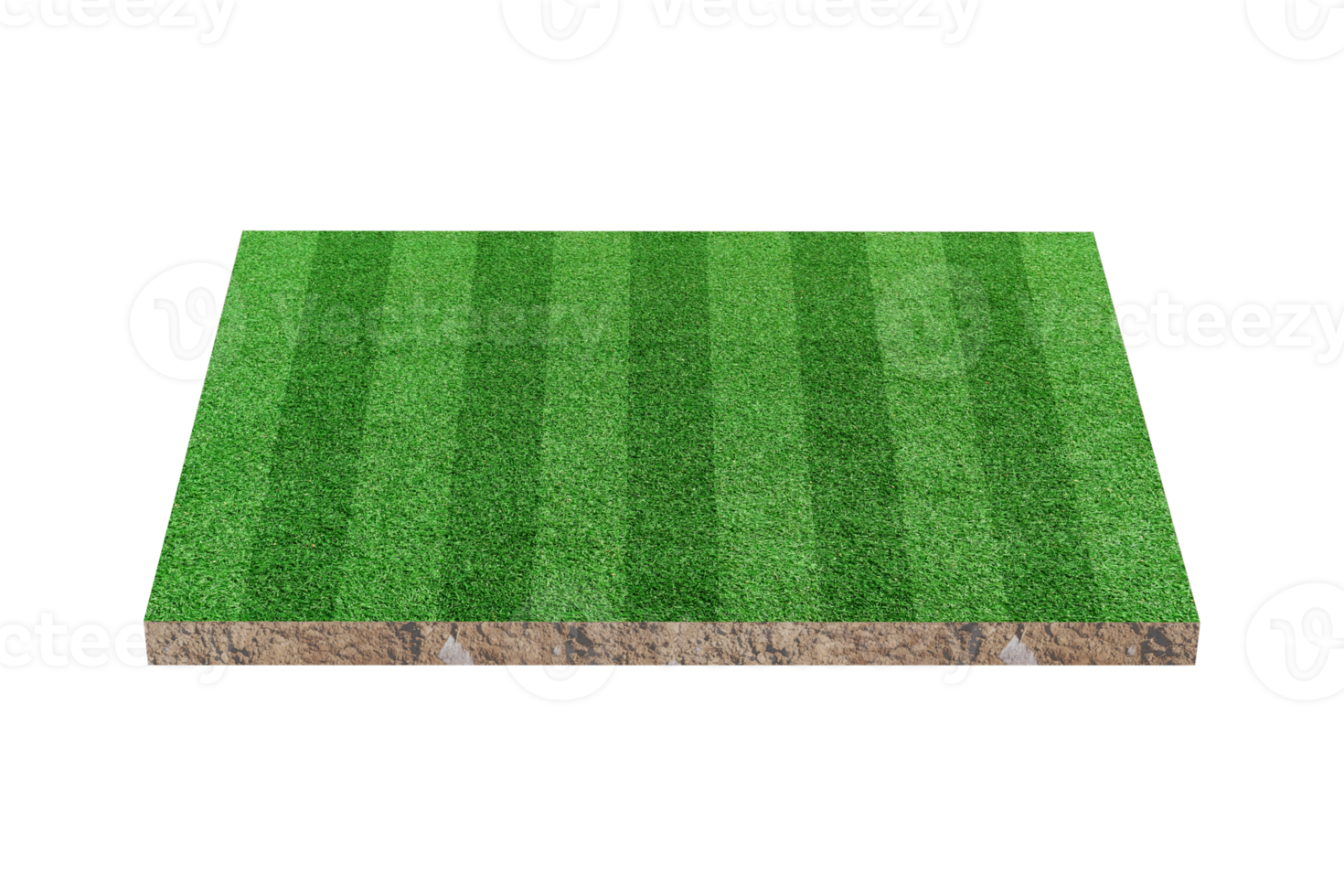 Green grass soccer or football field isolated png