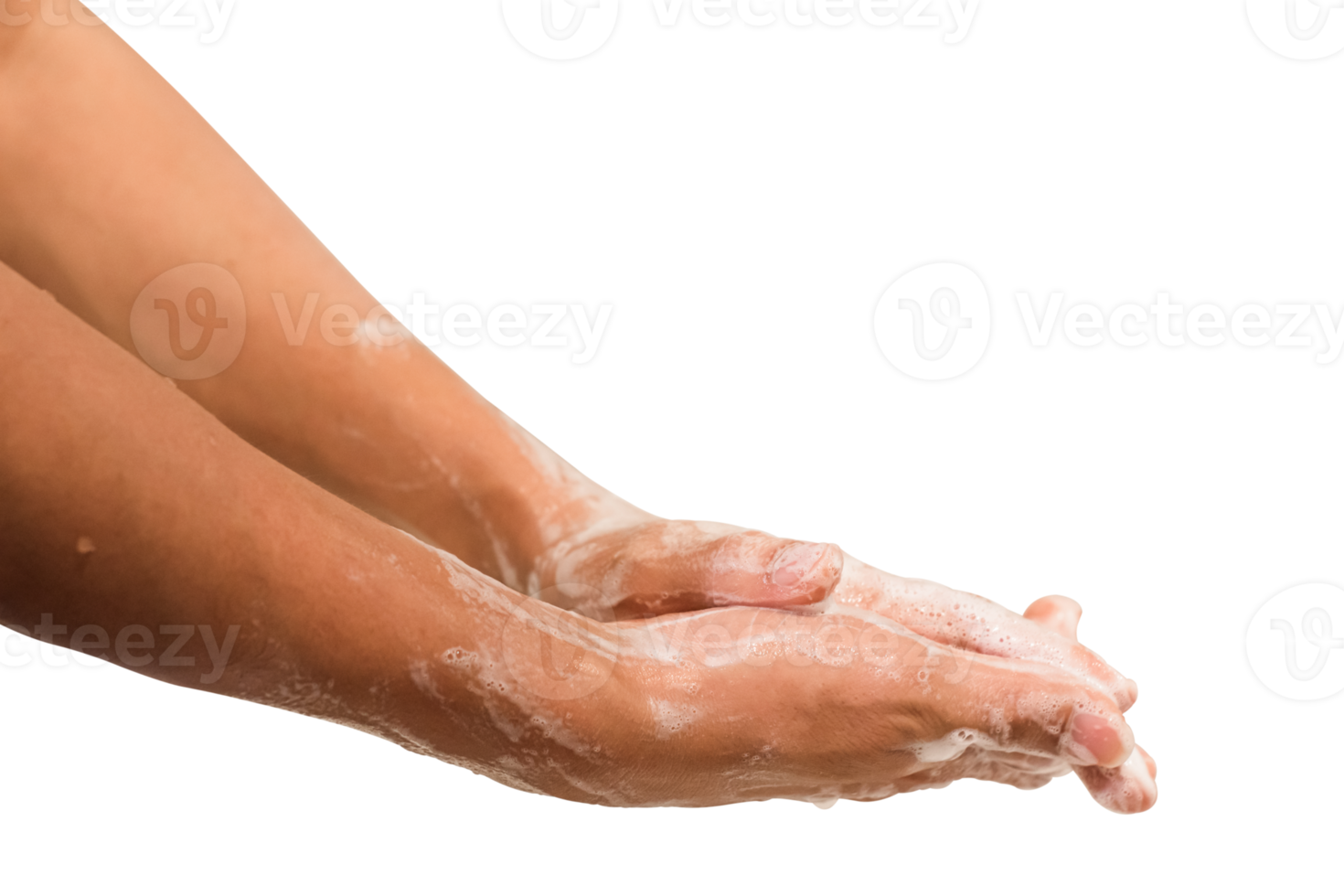 Men hand washing Isolated on white. png
