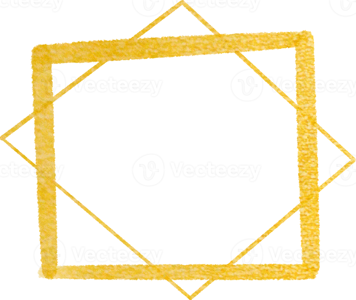 marco de forma geométrica dorada png