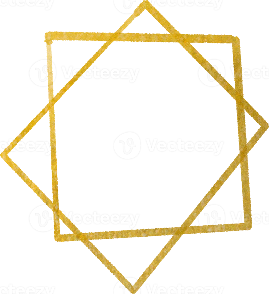 cadre de forme géométrique doré png