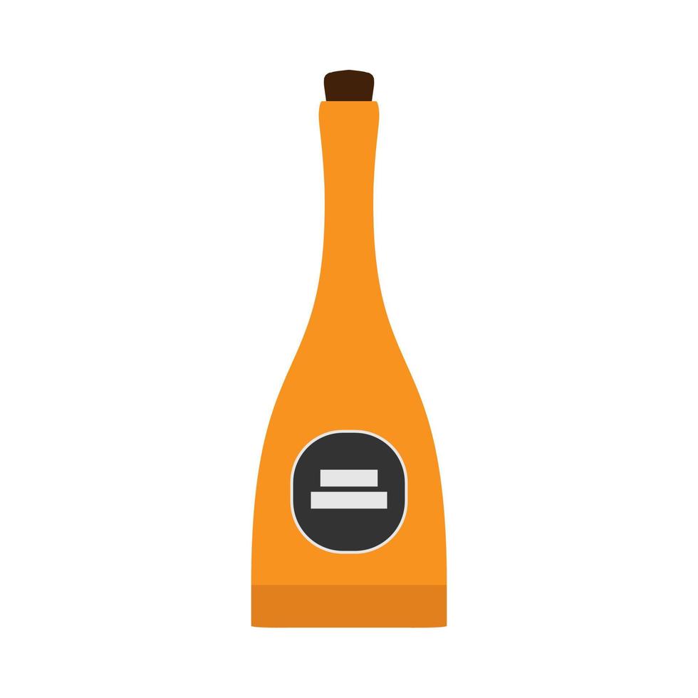 Cognac bottle restaurant party sign vector icon. Luxury pub alcoholic glass product pub drink