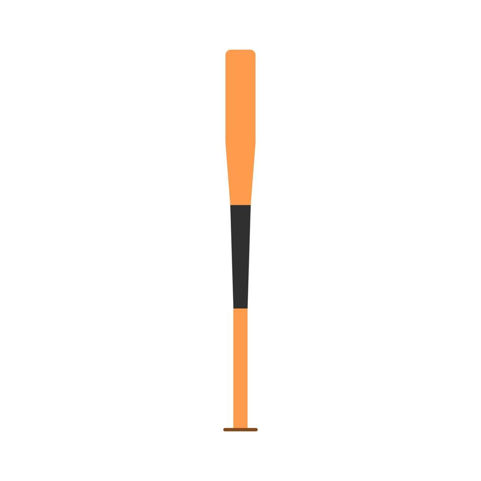 Baseball bat symbol competition element vector icon. Wooden flat silhouette sport club.