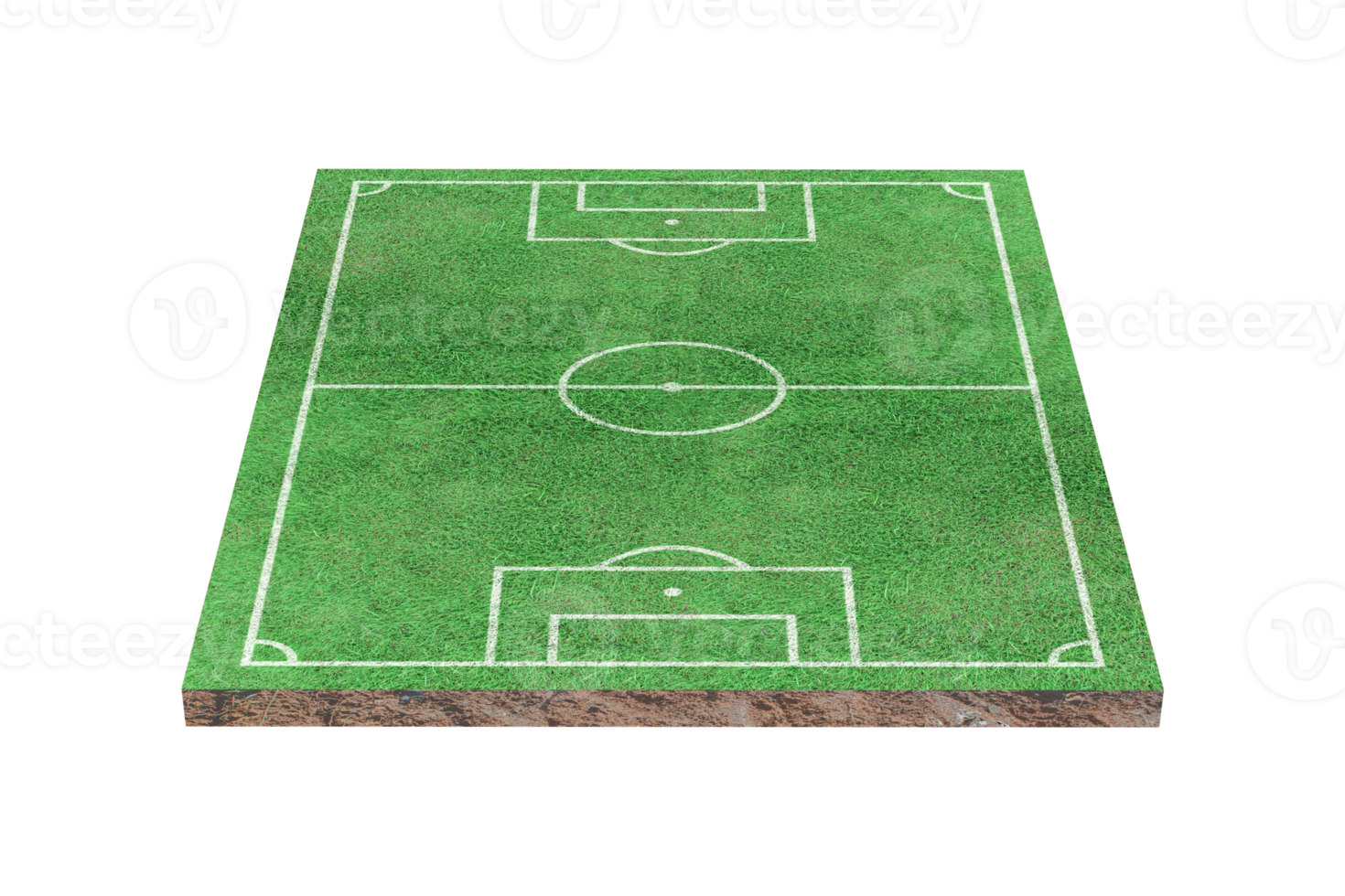 Green grass soccer or football field isolated png