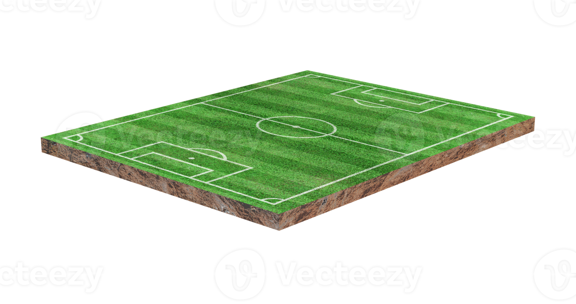 fútbol de hierba verde o campo de fútbol aislado png