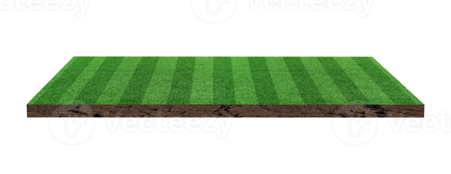 Green grass soccer or football field isolated png