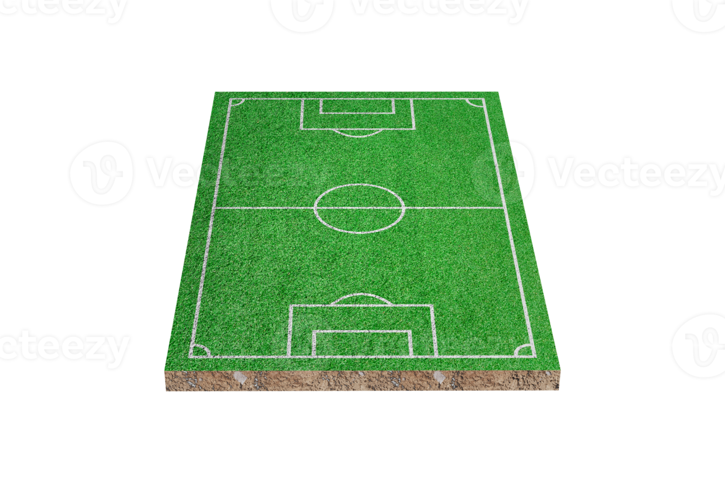 Green grass soccer or football field isolated png