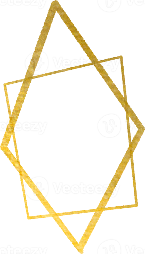 marco de forma geométrica dorada png