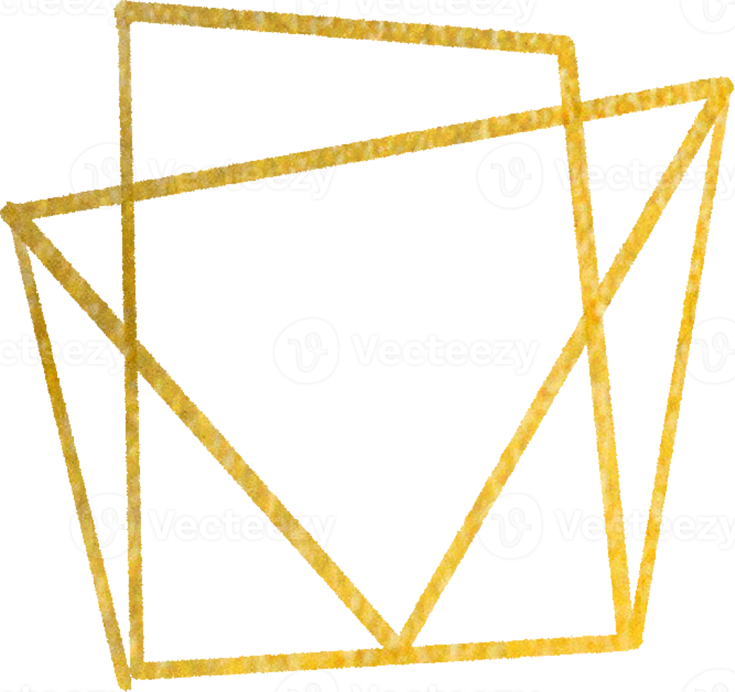 marco de forma geométrica dorada png
