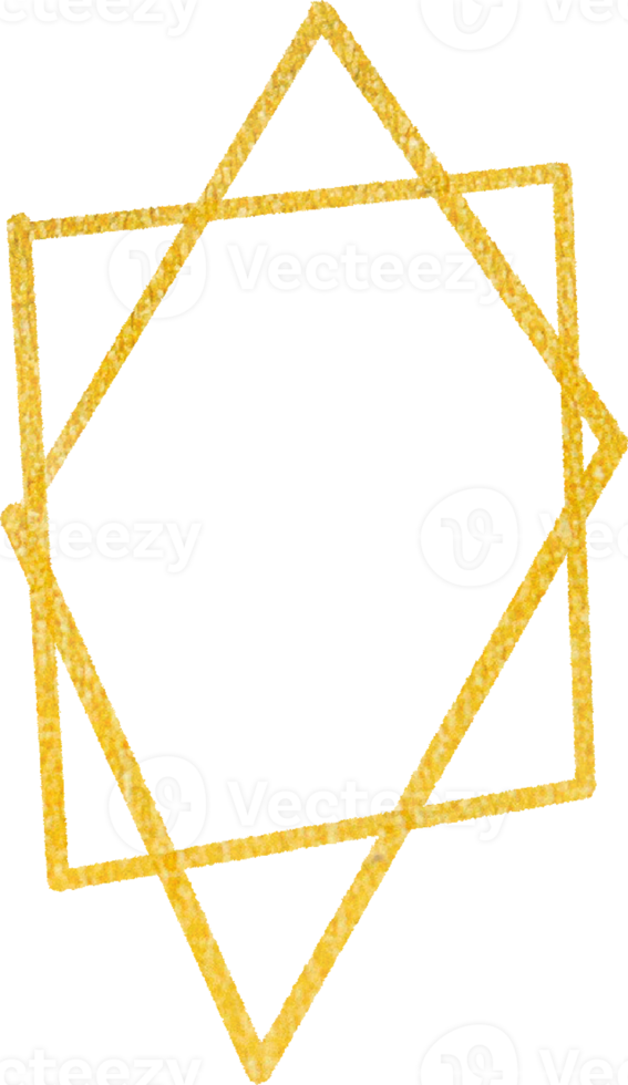 Gold geometric shape frame png