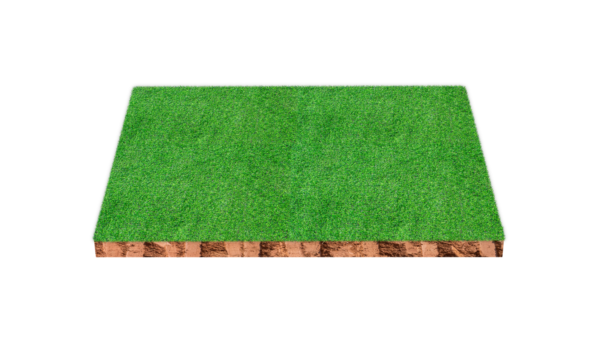 seção transversal cúbica do solo com campo de grama verde 10870349 PNG