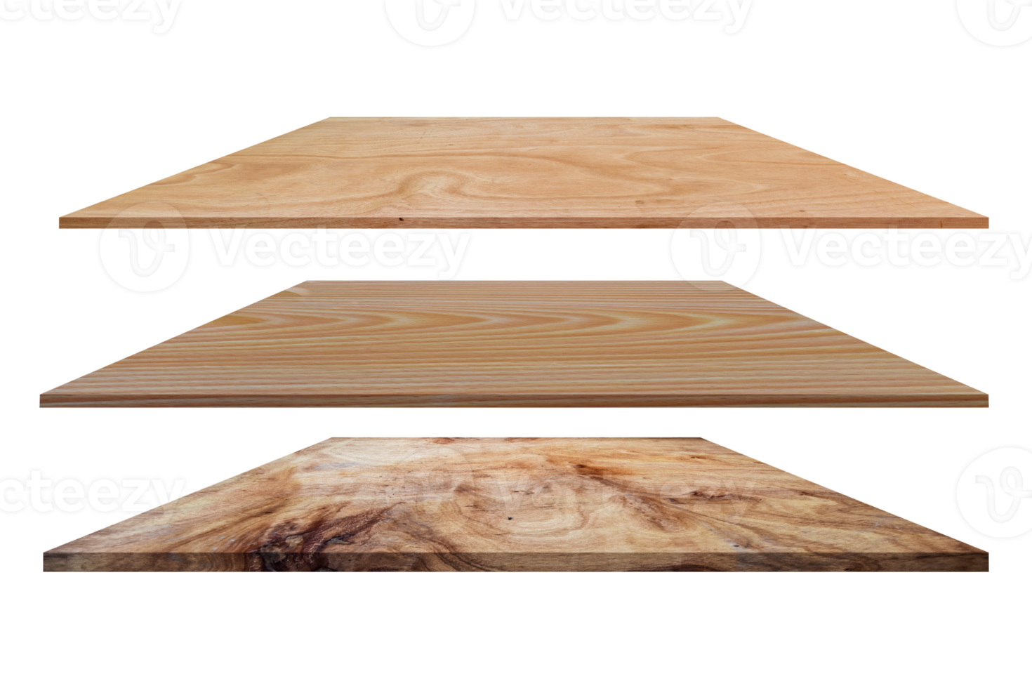 Wood shelves table isolated png